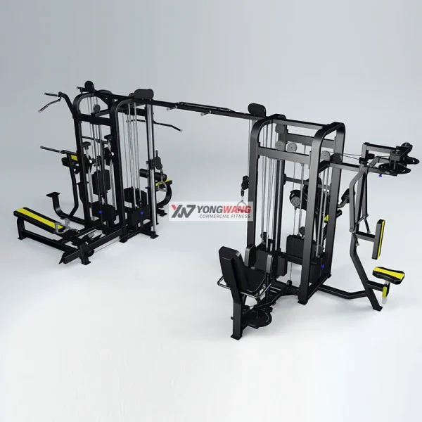 Gym Machine Fitness Equipment 8 Multi Functional Station Crossover Cable Training System Sports Sets with Square Door